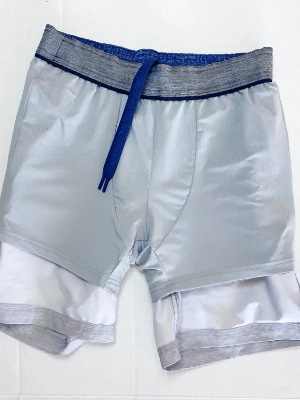 Hurley Striped Lined Volley Swim Shorts - Size S - Blue / Grey